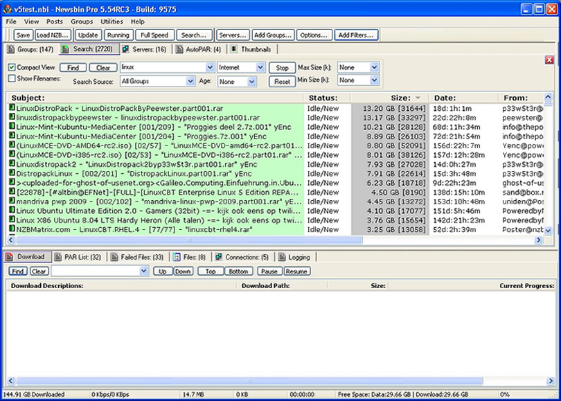 A screenshot of the Internet Search Tab